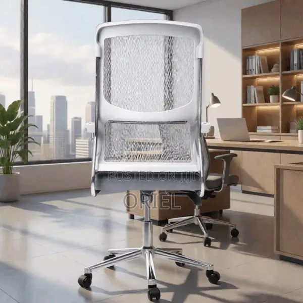 Office Chair : Modern Ergonomic Grey Mesh Office Chair