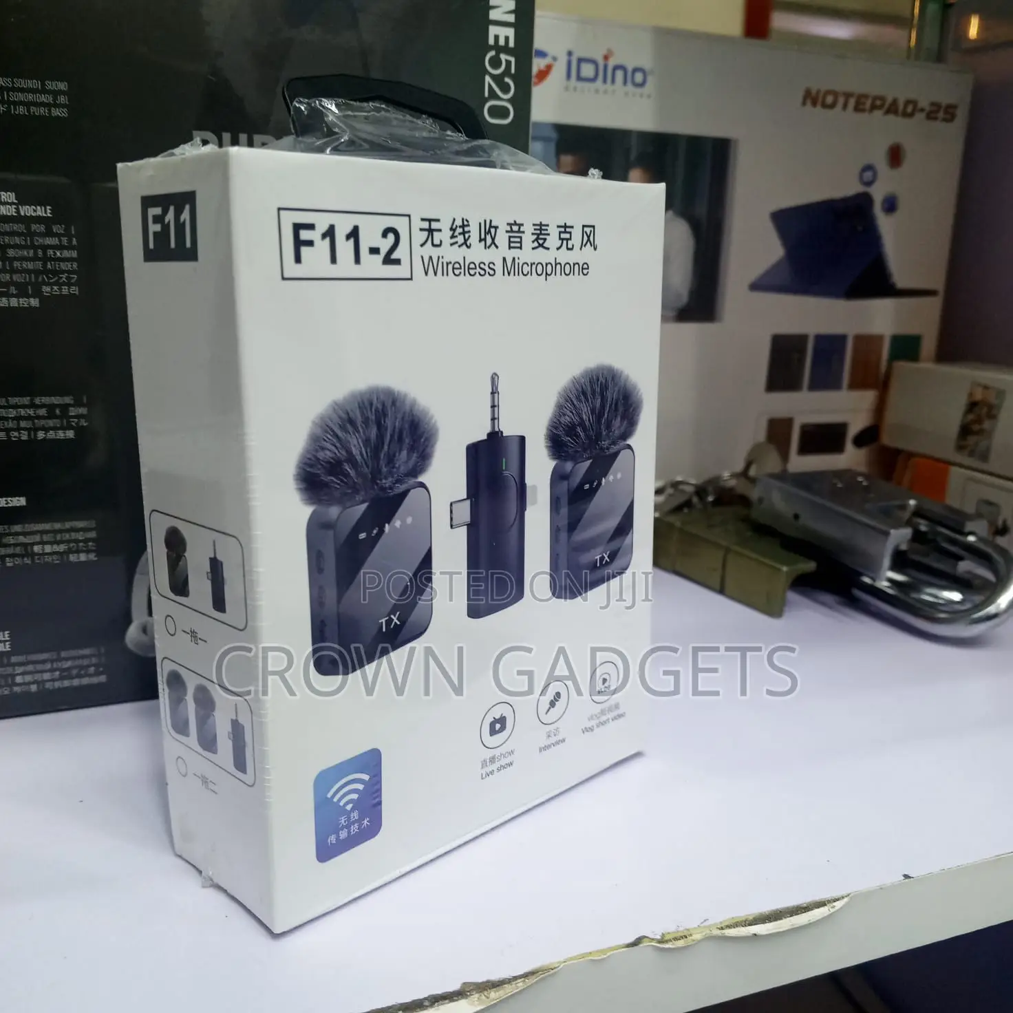 F11-2 Wireless Microphone for iPhone Android Camera 3 in 1