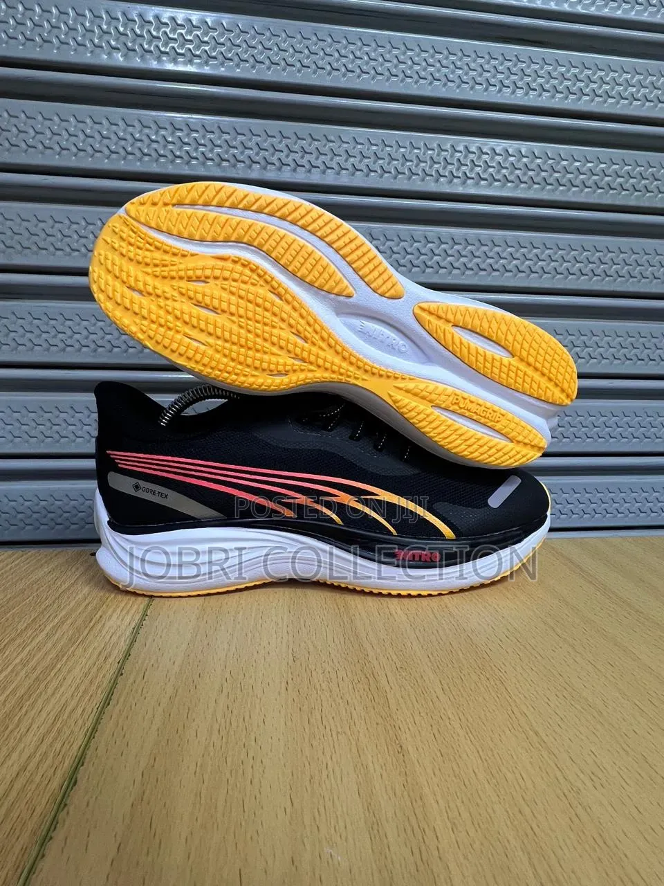 Puma Magnify Nitro 2 Black Yellow Breathable Sneakers