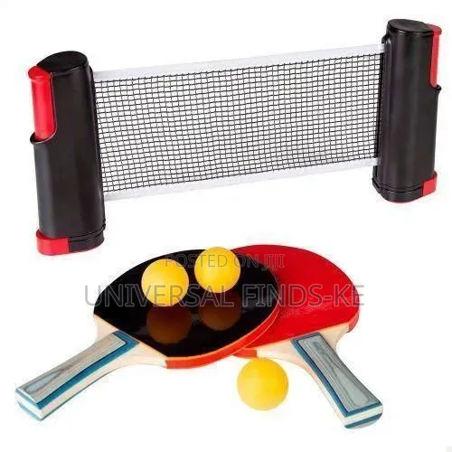 Portable Table Tennis Set With Retractable Net, 2 Paddles Balls