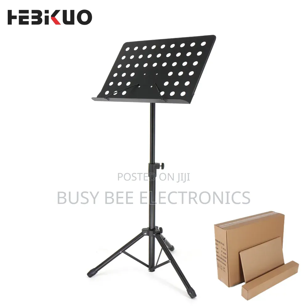 Black Music Stand Adjustable Height Detachable