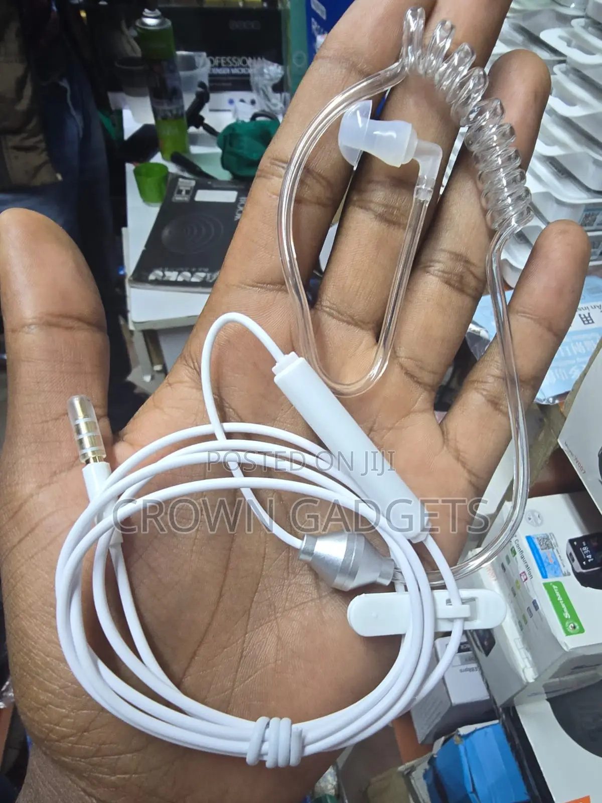 White Fbi Earpiece With Mic and Anti Radiation Air Tube