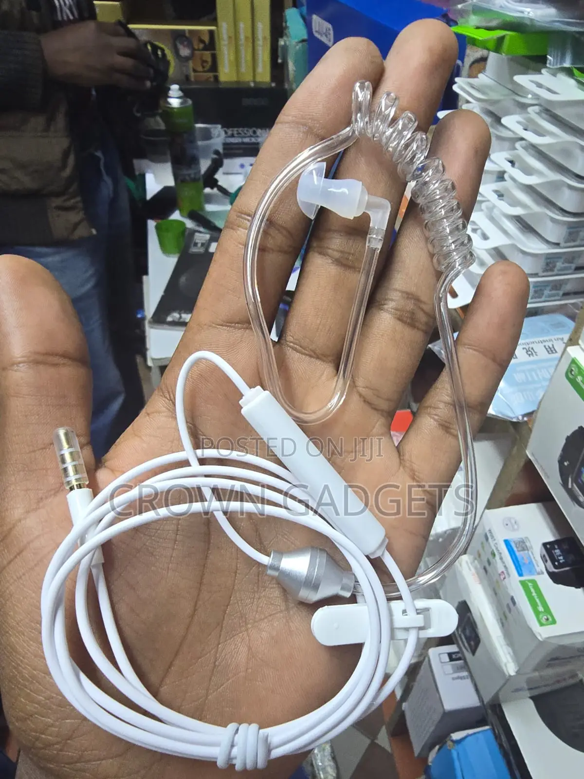 White Fbi Earpiece With Mic and Anti Radiation Air Tube