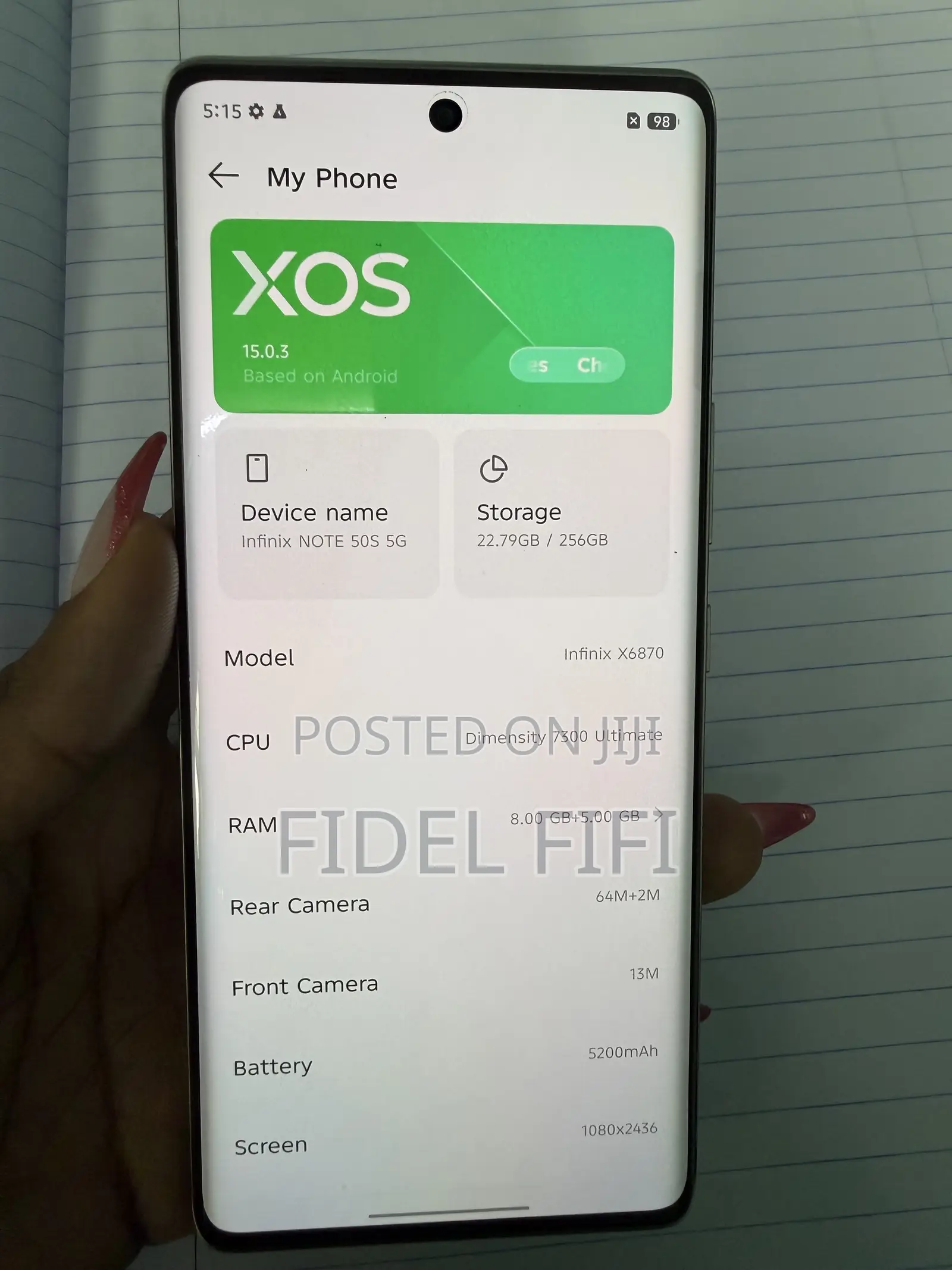 Infinix Note 50s 256 GB Gray