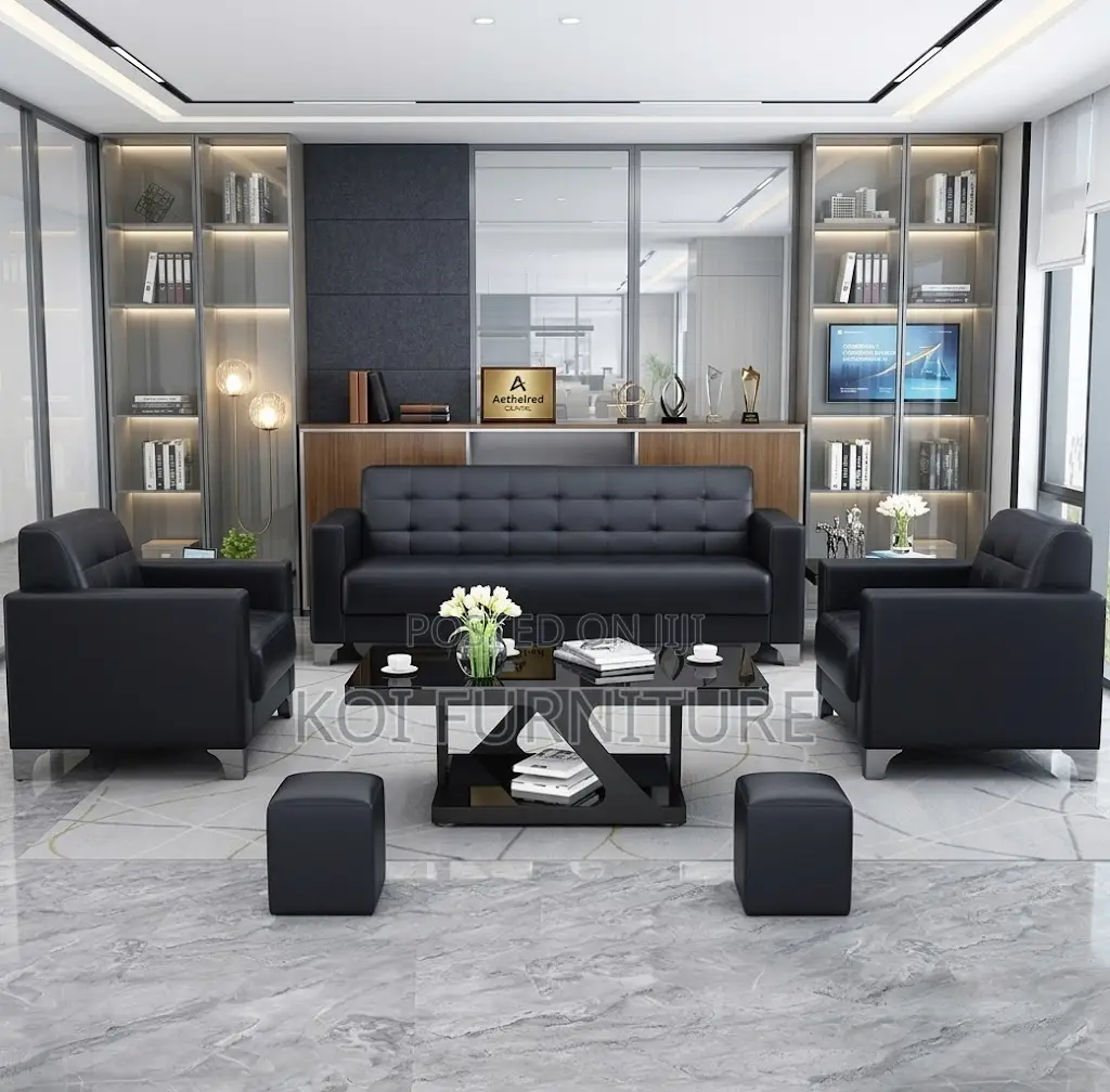 Office Sofa; Five Seaters Receptiom Office Meeting Sofa Set
