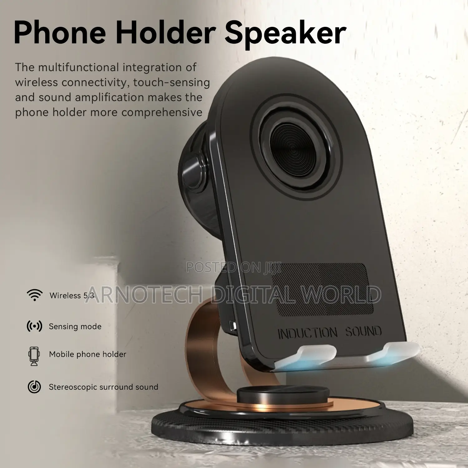 Induction Sound Speaker Phone Stand With Wireless Charger