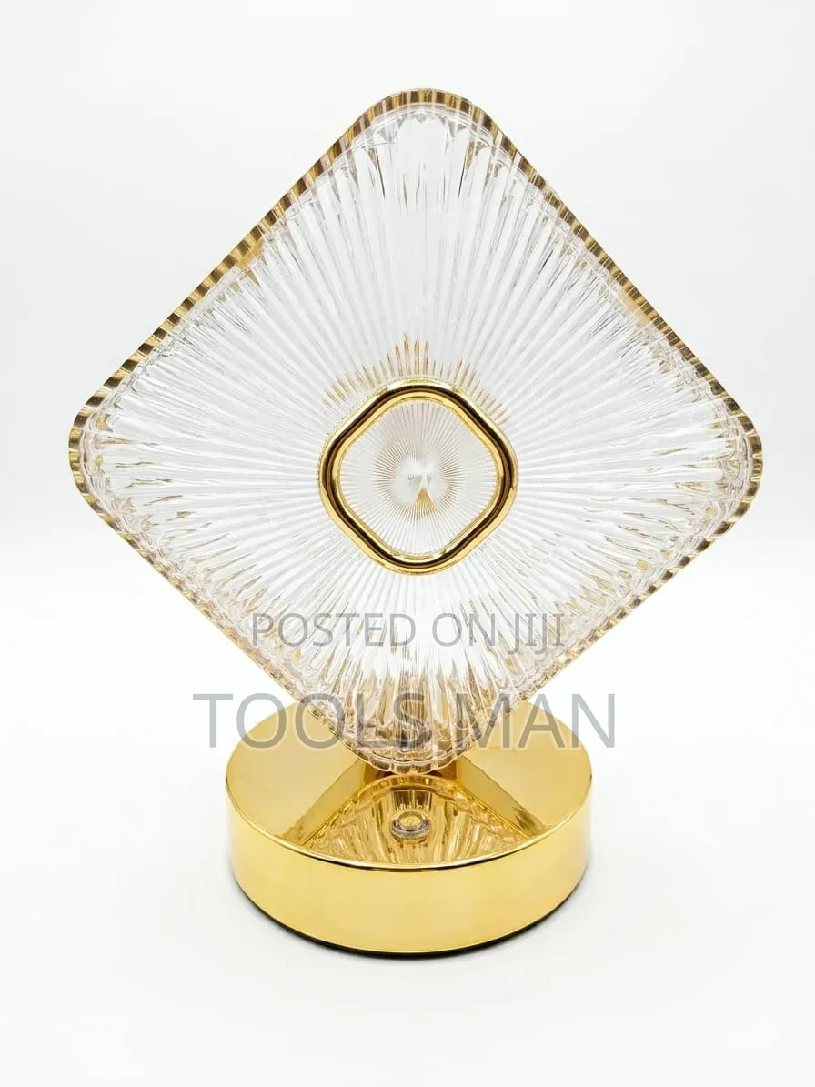 Luxury Crystal Diamond Led Table Lamp - Gold Base Dresser Light.