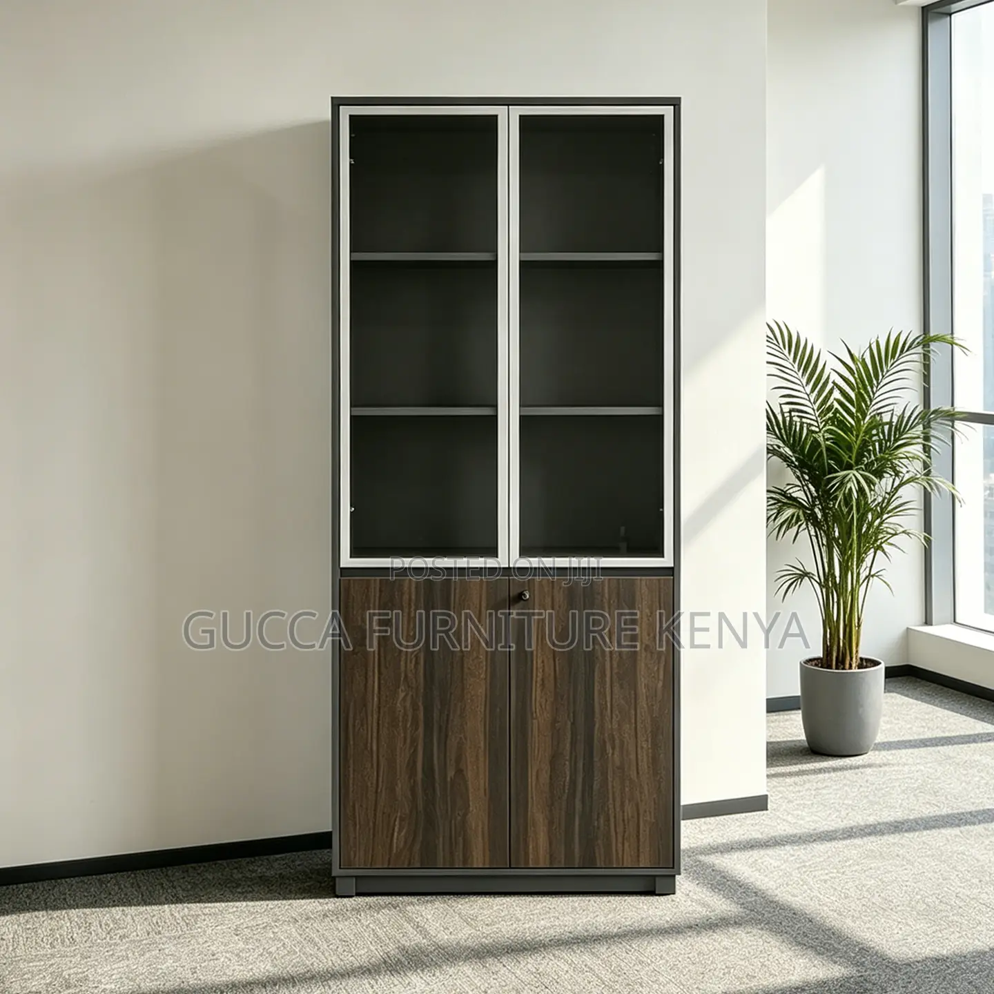 2-Door Brow Wood Filling Cabinet