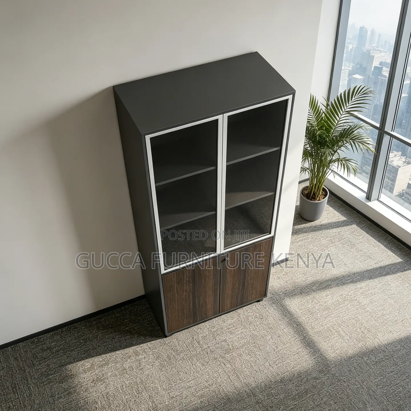 2-Door Brow Wood Filling Cabinet