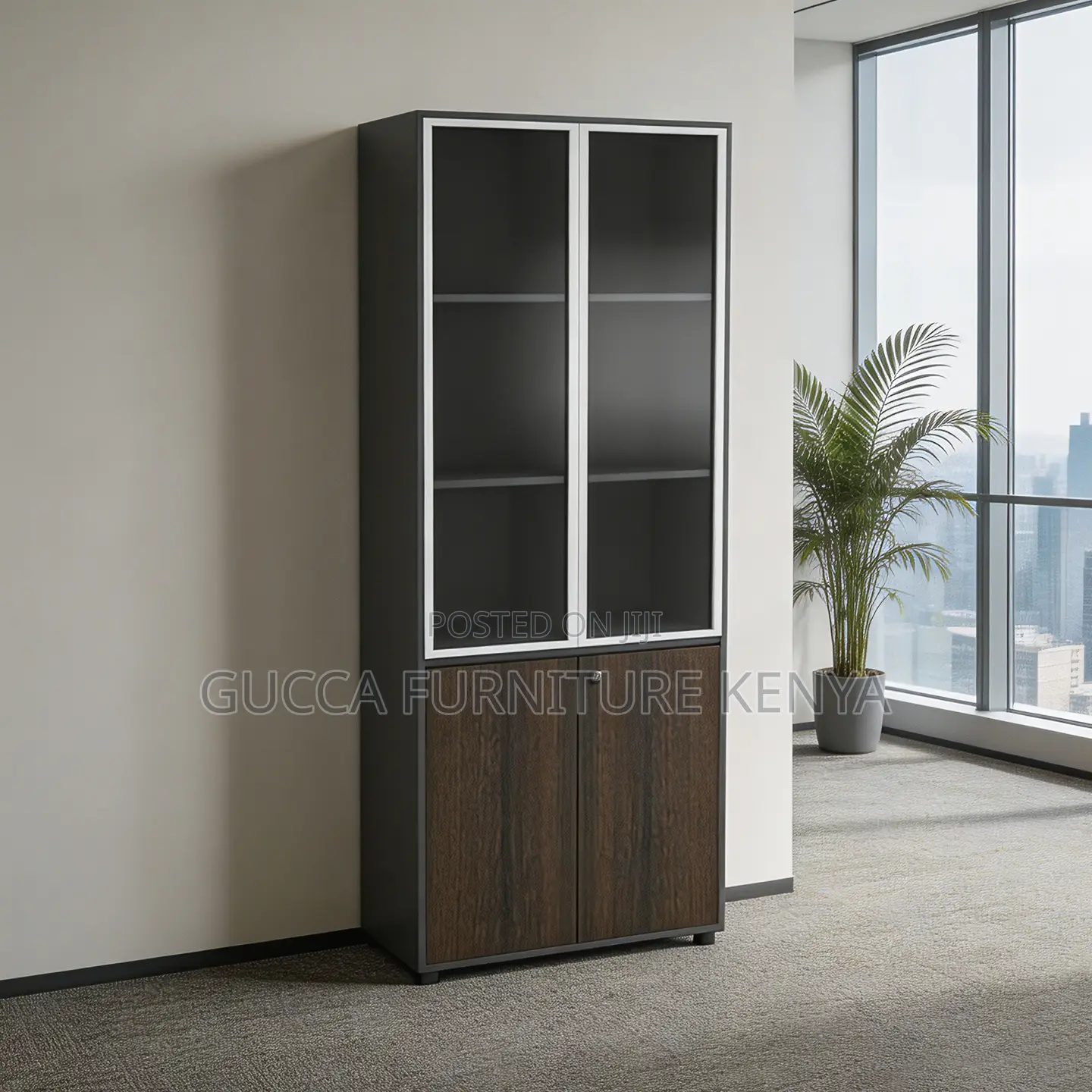 2-Door Brow Wood Filling Cabinet