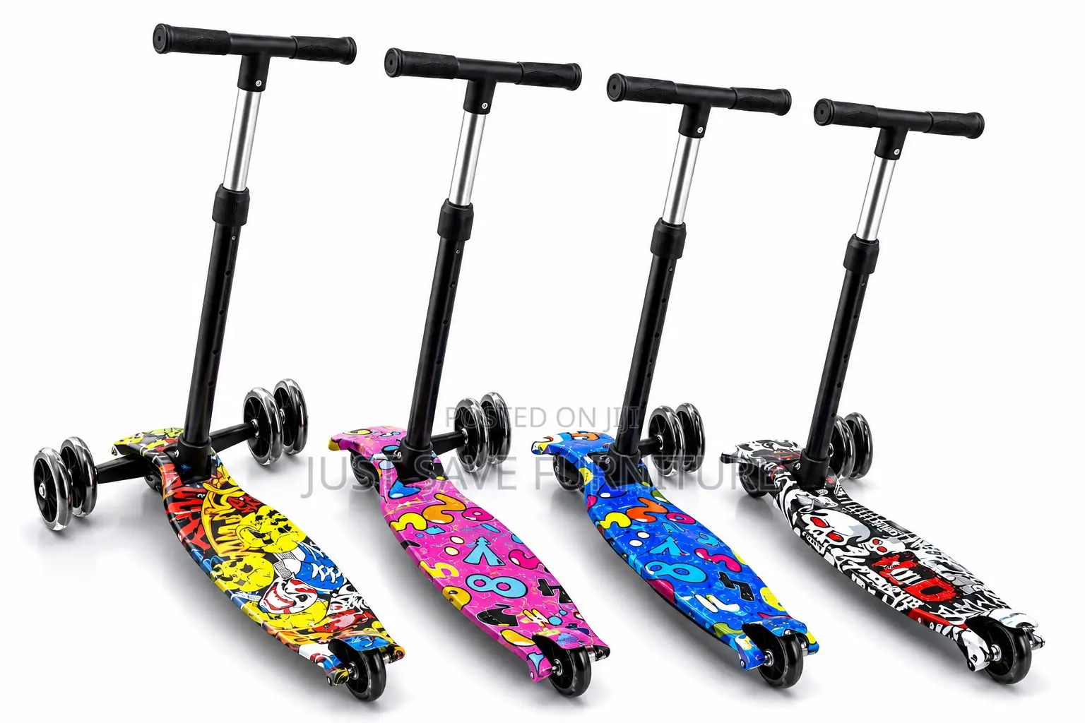 Kids 3-Wheel Scooter With Adjustable Handlebar – Colorful Design