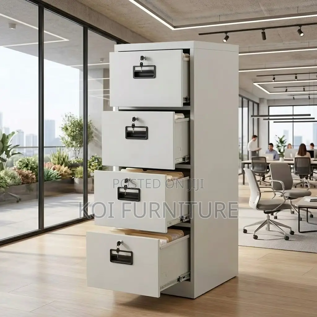 Office Cabinet; Four Drawers Executive Lockable Filing Cabinet