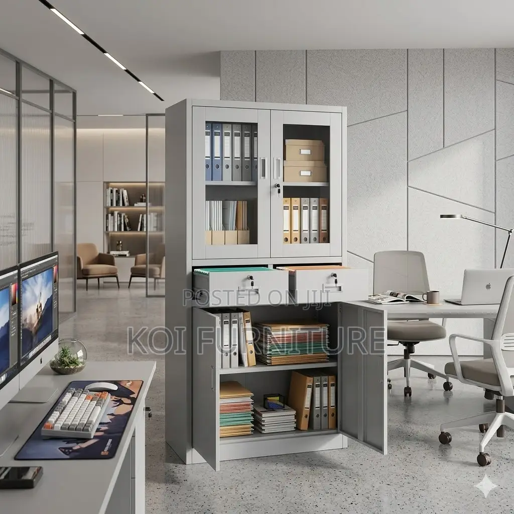 Office Cabinet; Steel Heavy Office Cabinet With Movable Height Shelves