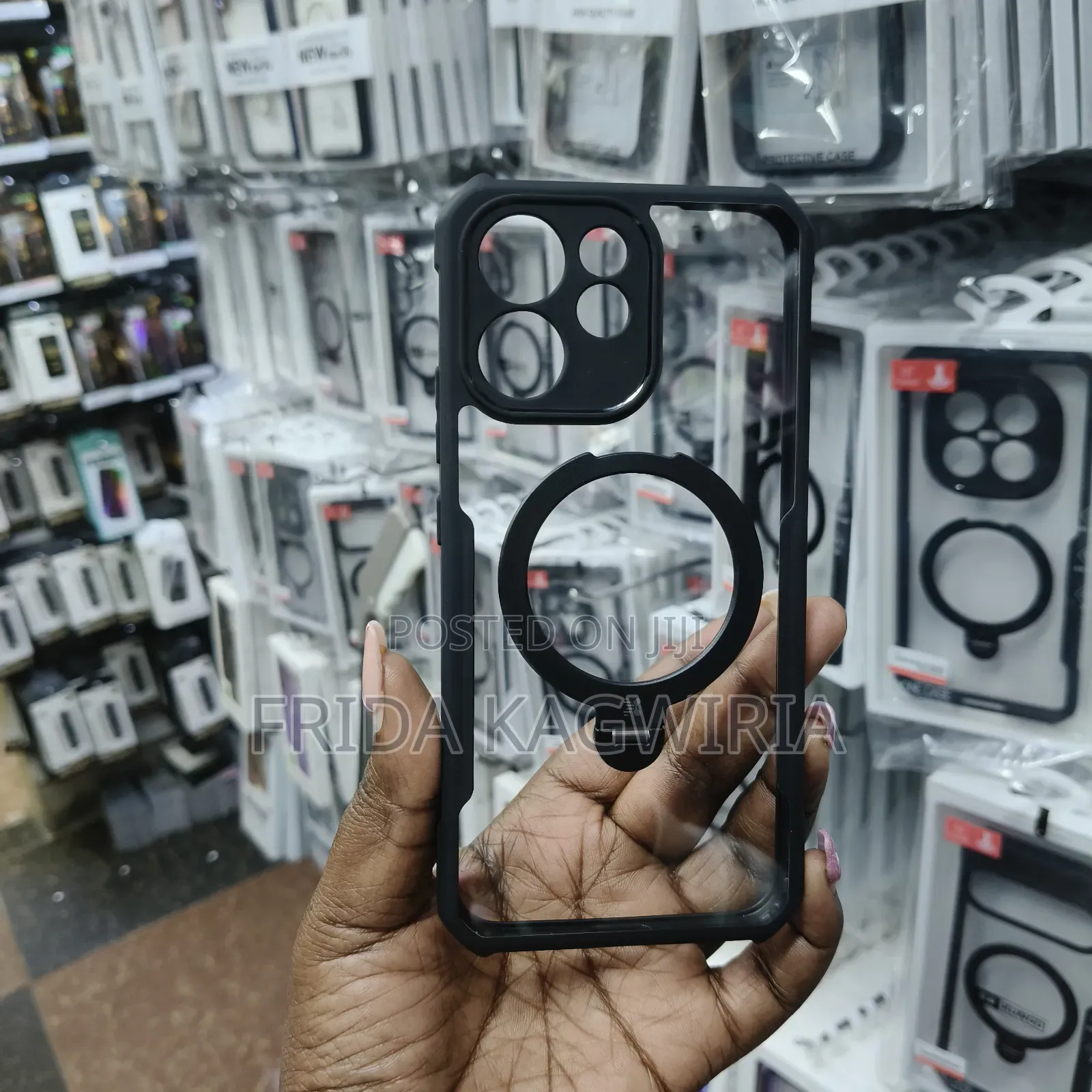 Oppo Reno 15f Shockproof Back Cover With 3600 Rotating Stand