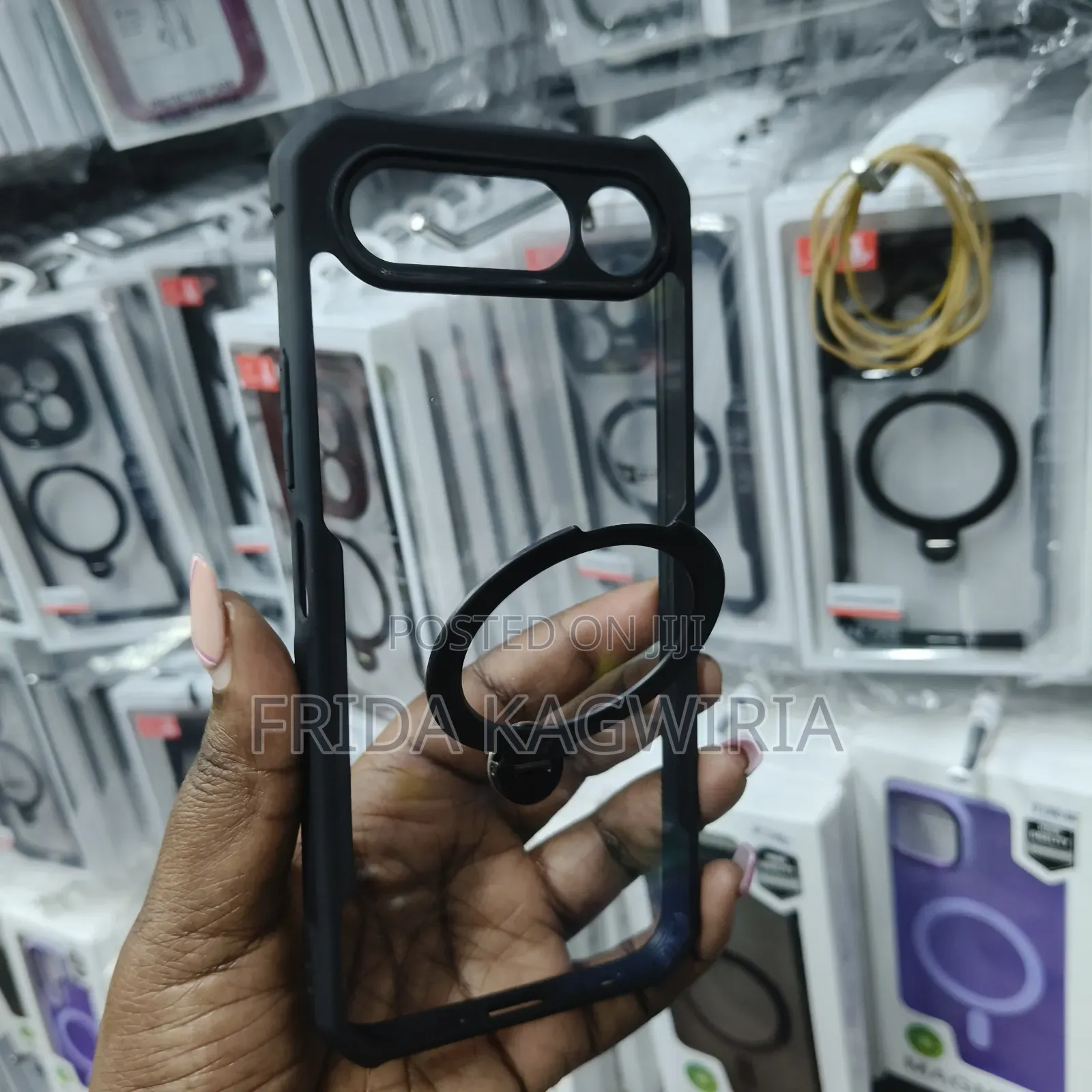 Tecno Spark 50 Xundd Shockproof Clear Back Cover With Rotating Stand