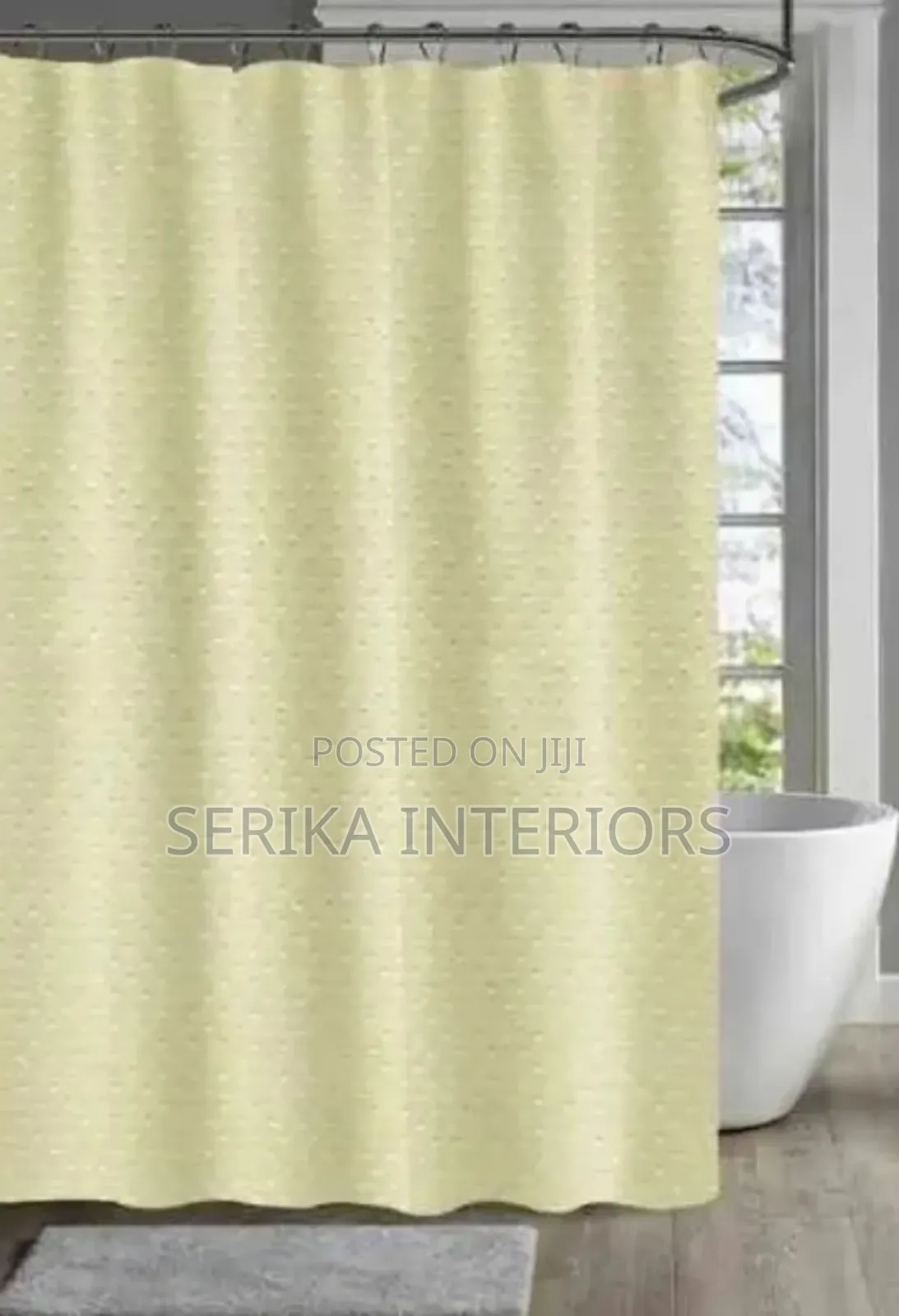 Milky Cream Shower Curtains Shower Curtains Environmental Friendly