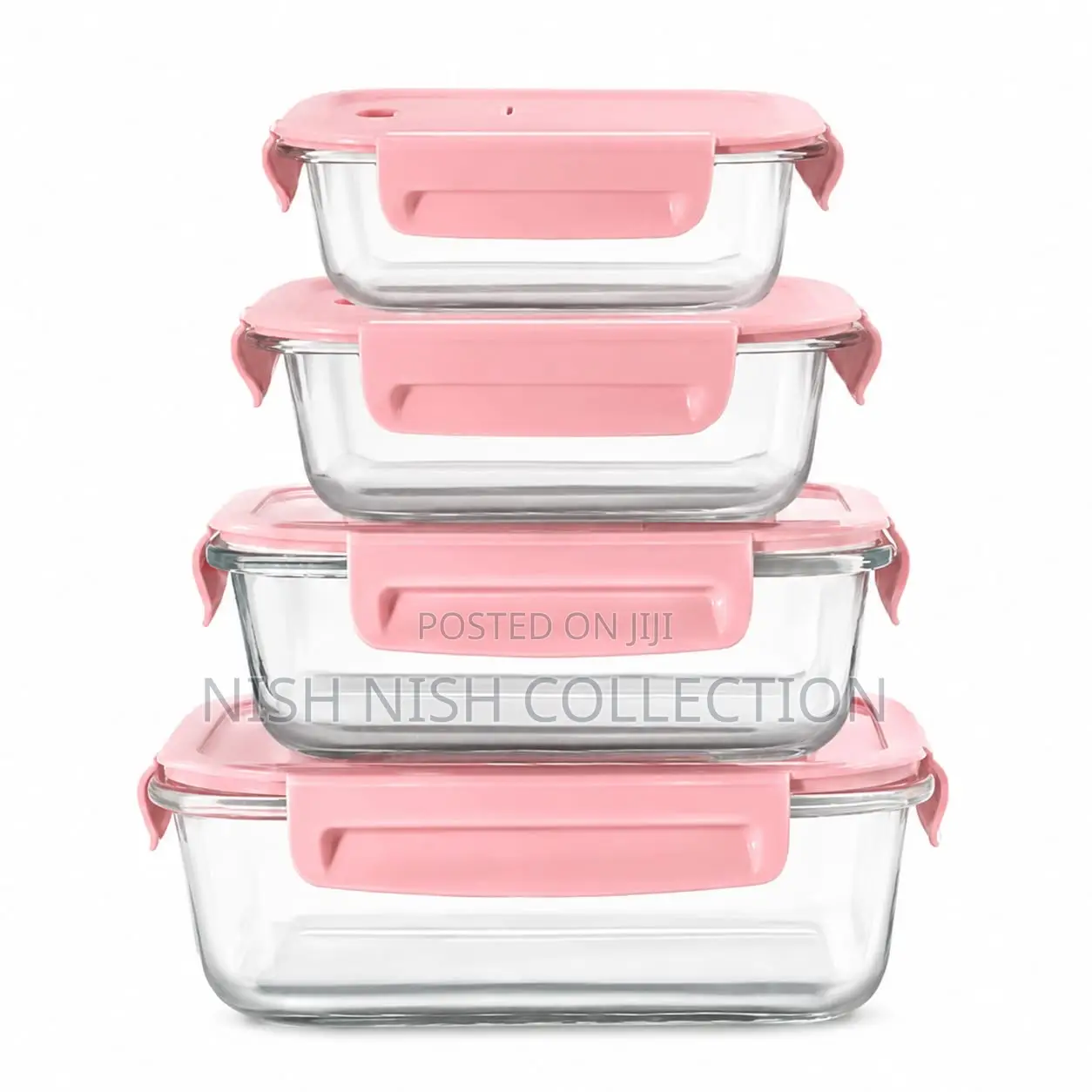 *4 PCS Glass Food Container Set*