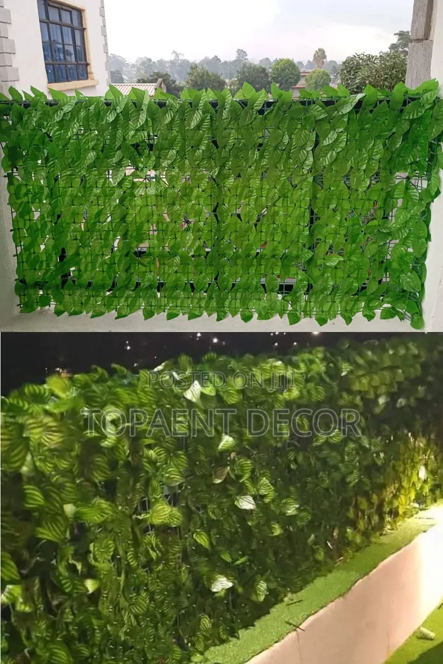 Privacy Fence With Plain Leaves and Melon Leaves Artificial Fence