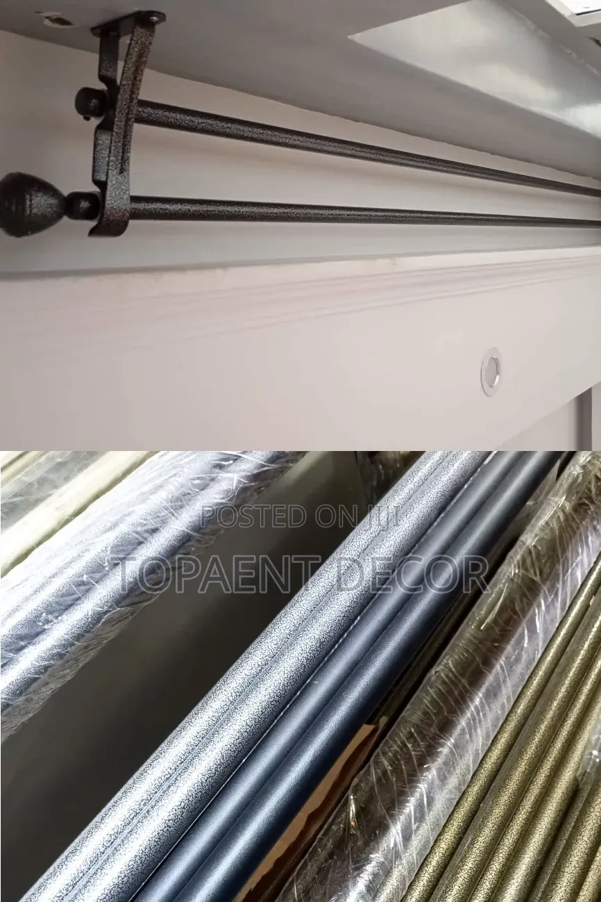 Sheer and Curtain Powder Coated Window Curtain Rods