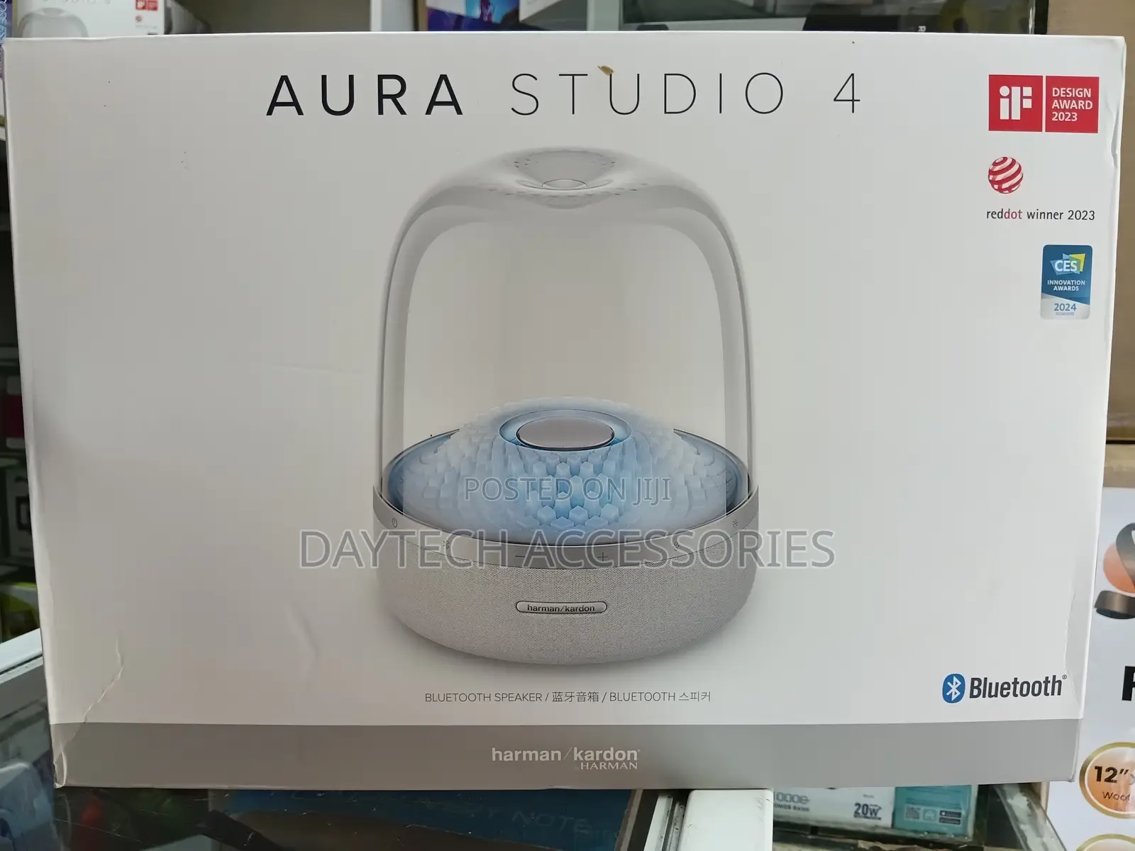 This Is a Harman Kardon Aura Studio 4 Bluetooth Speaker.