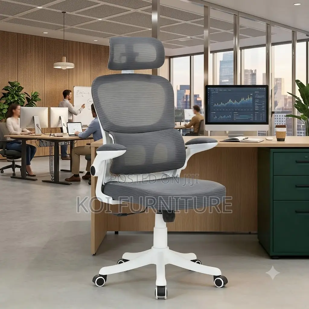 Office Chairs; White Orthopedic Fabric Reclining Office Chairs