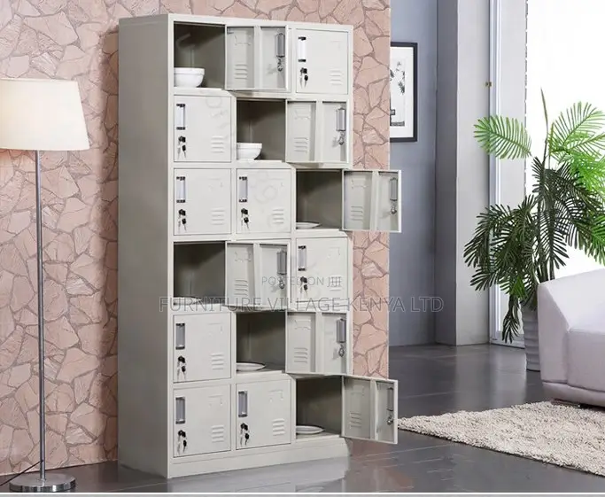Modern 15-Locker Office Steel Cabinet