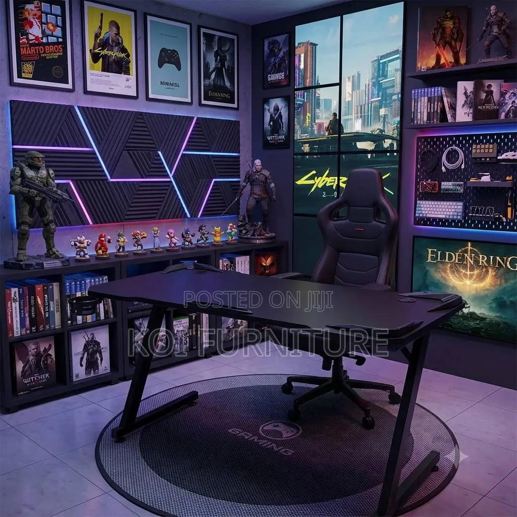 Office Desk; Home Gaming Studio Desks With Led Lights