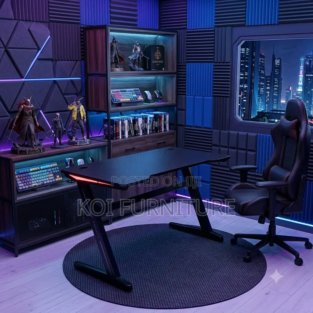 Office Desk; Home Gaming Studio Desks With Led Lights