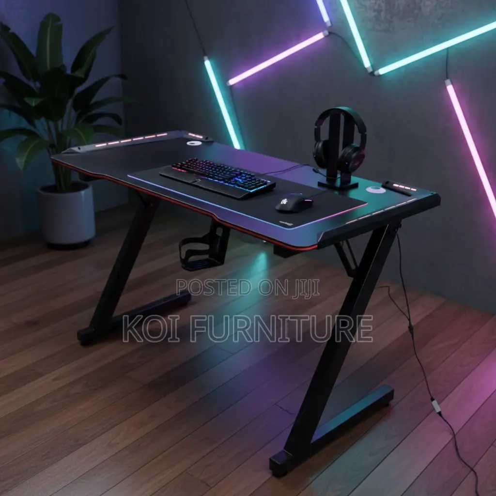 Office Desk; Home Gaming Studio Desks With Led Lights