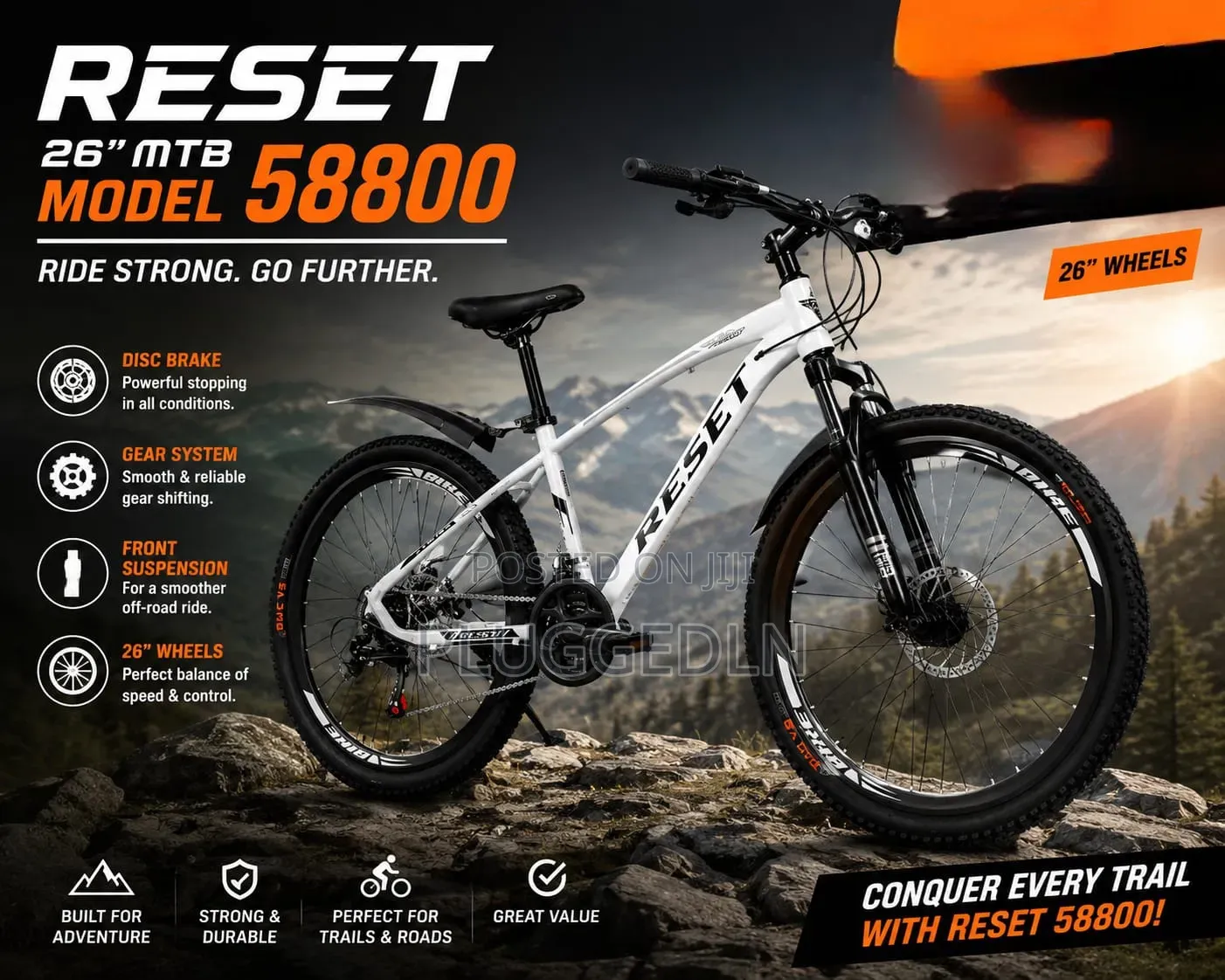 Reset 58800 Mountain Bike Features 26-Inch Wheels
