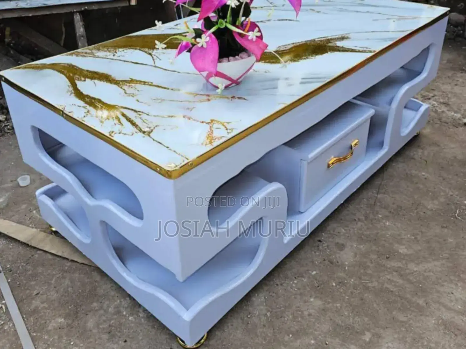Executive Coffee Table With Marble Top