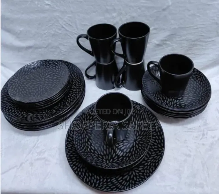 24 PCS Black Dinner Set