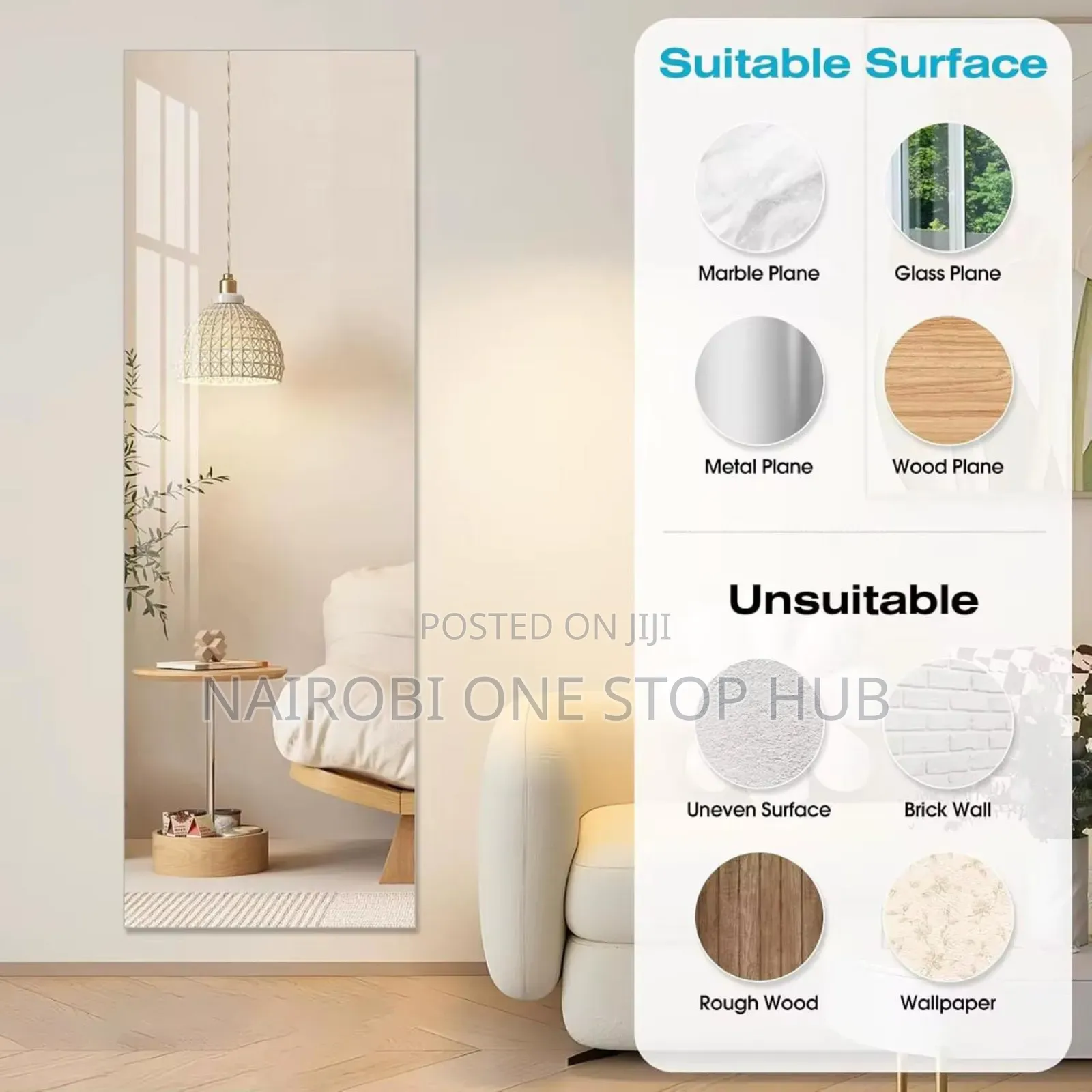 Unbreakable Acryllic Mirror 120cm×40cm