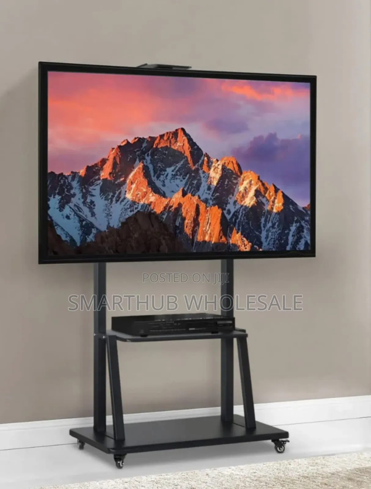 Mobile Tv Trolley Stand With Wall Mountfits 60 -100 Inches Tv