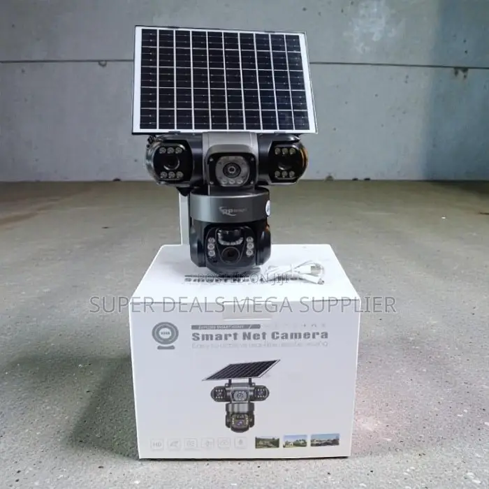Human Movement Detection 4g PTZ Multiple Lens Siren Alarm Solar Camera