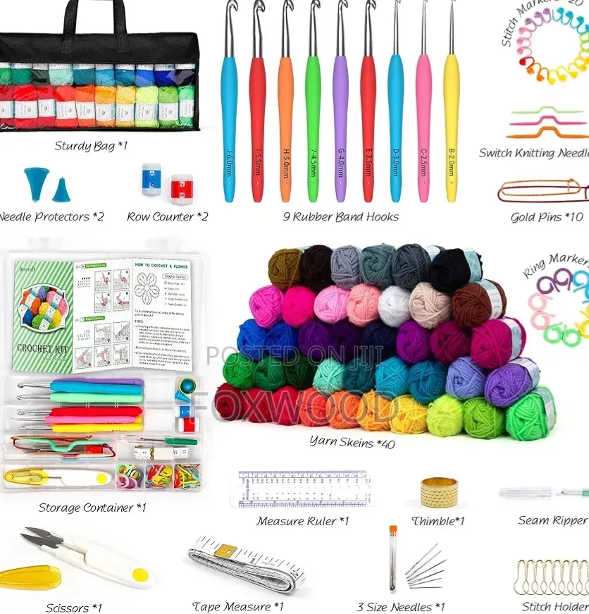 113pcs Crochet Kit With Yarn Set