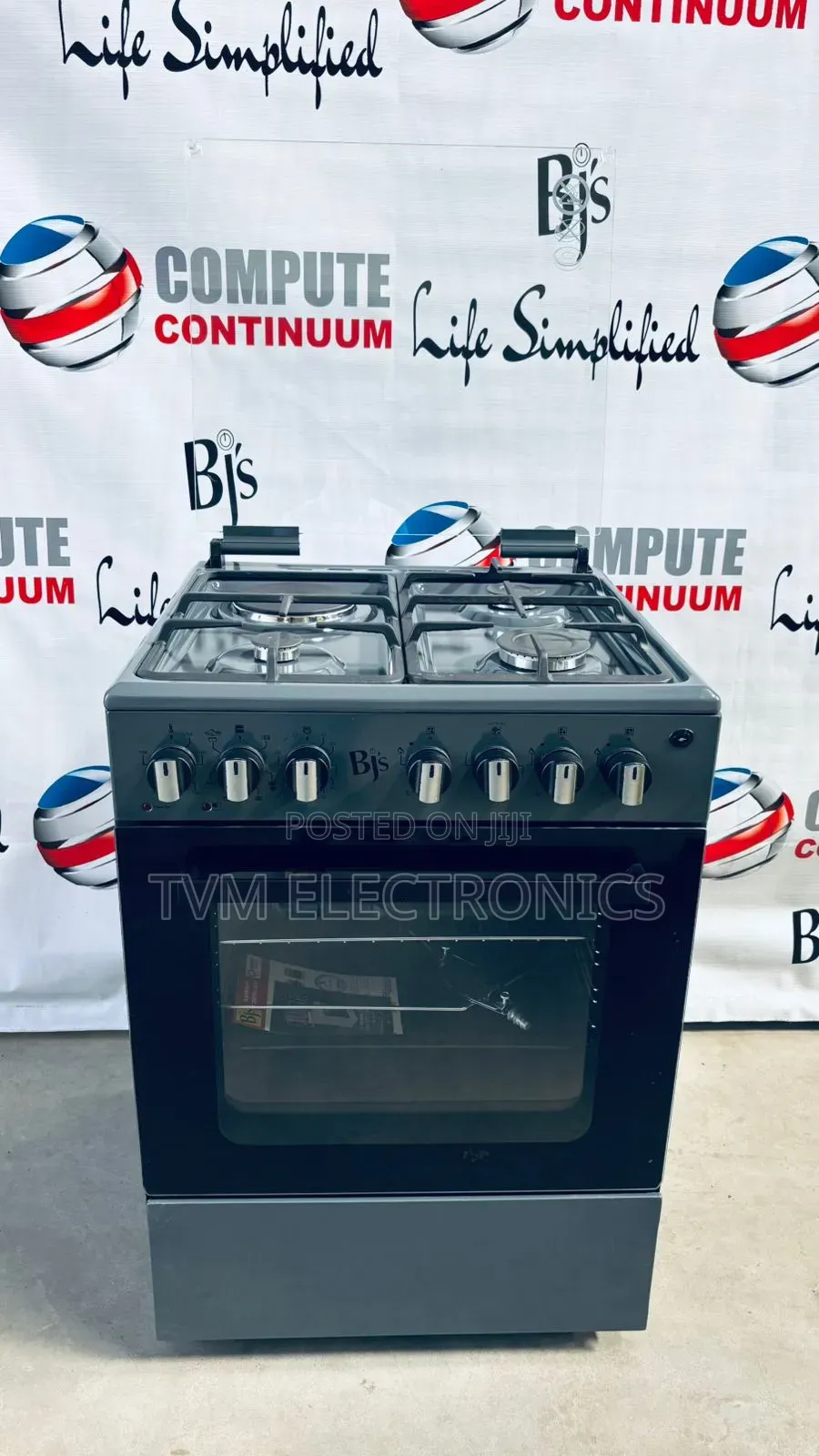Bj's 60x60 Cooker 3 Gas Burners + 1 Electric Hot Plate Turbo-Fan Oven