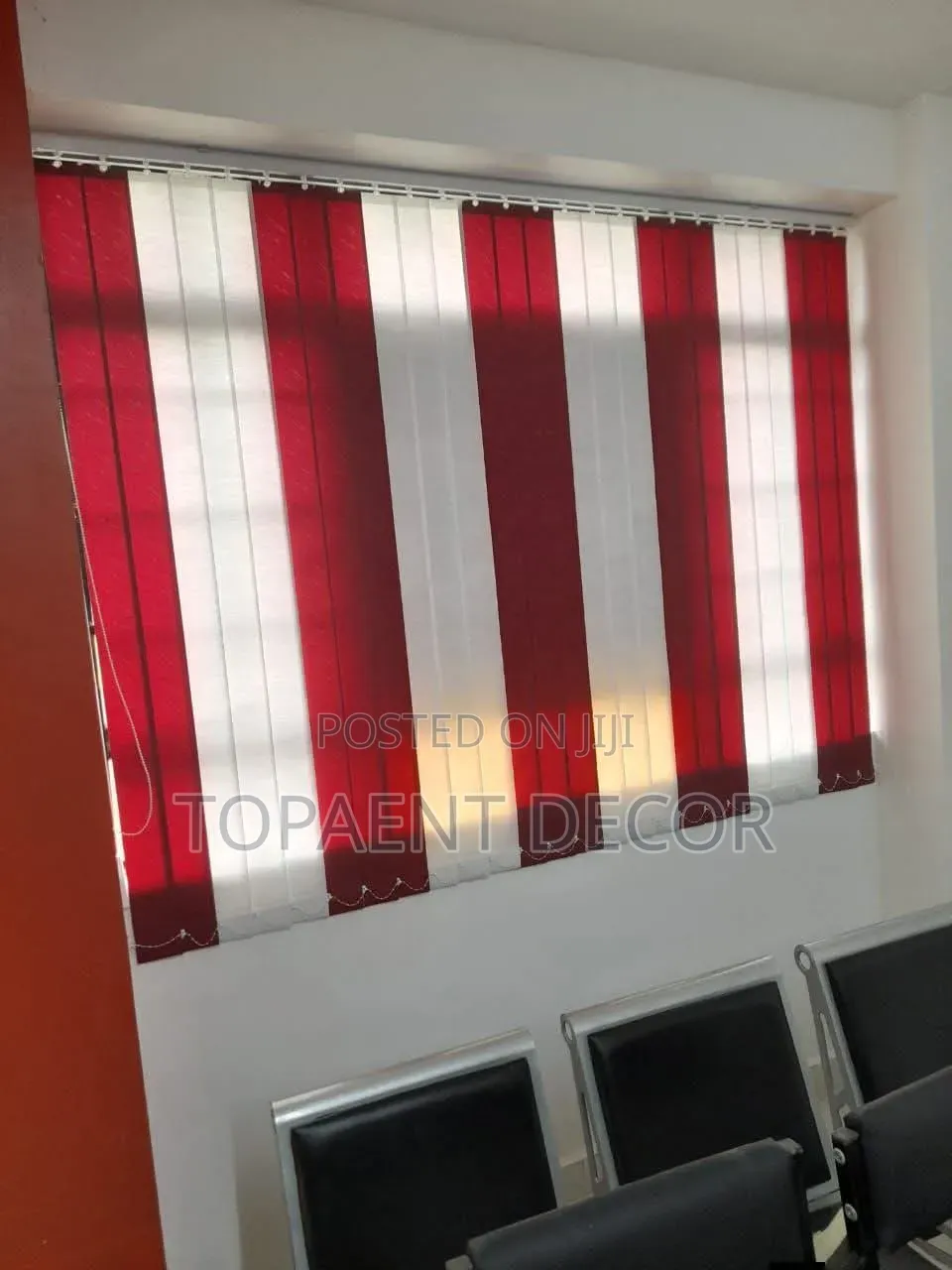 Red and White, Hospital Office Window Easy to Wipe Blinds