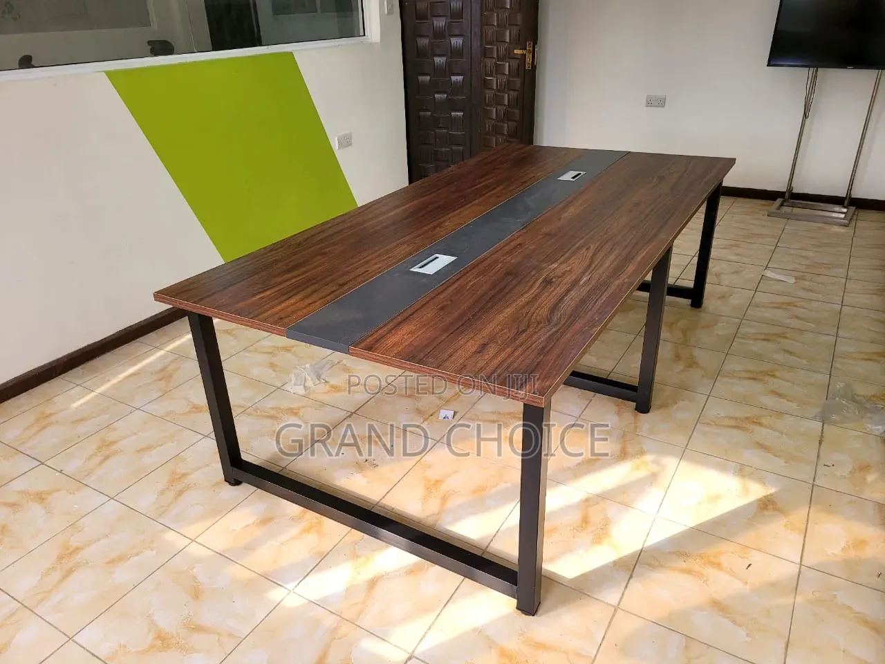 Imported Conference Meeting Table With Metallic Frame