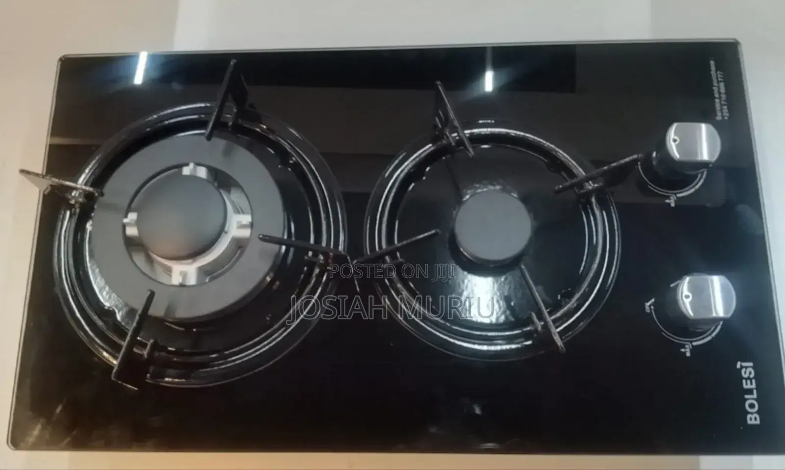 Bolesi Hob 2burner Inbuilt Gas Glass Hod