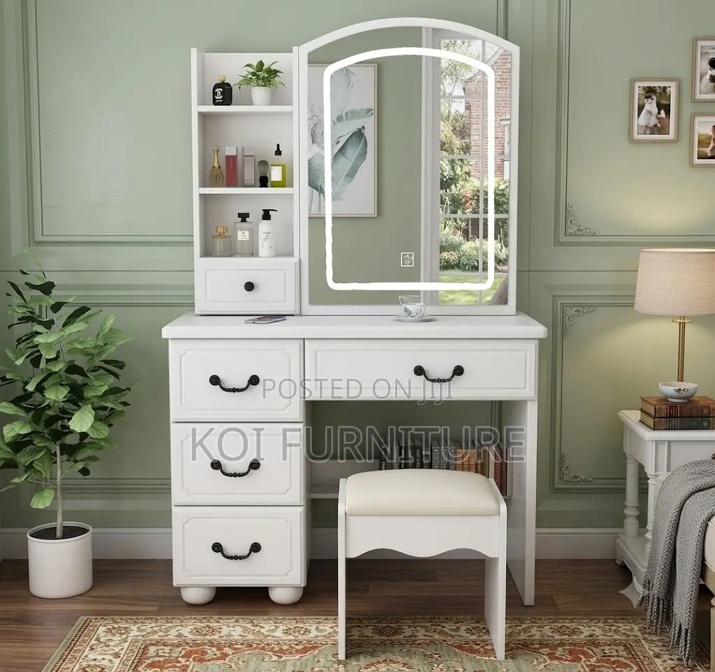 Dressers; White Dressing Room and Bedroom Vanity Set