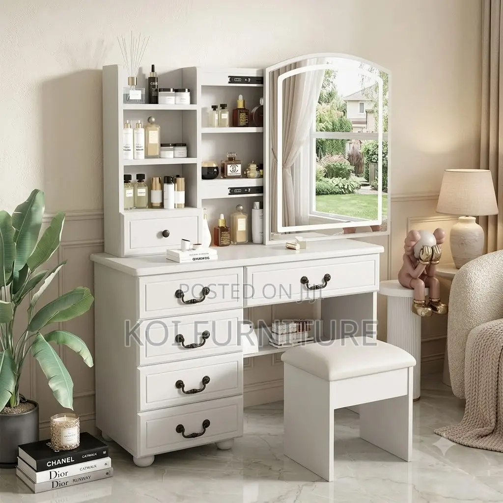 Dressers; White Dressing Room and Bedroom Vanity Set