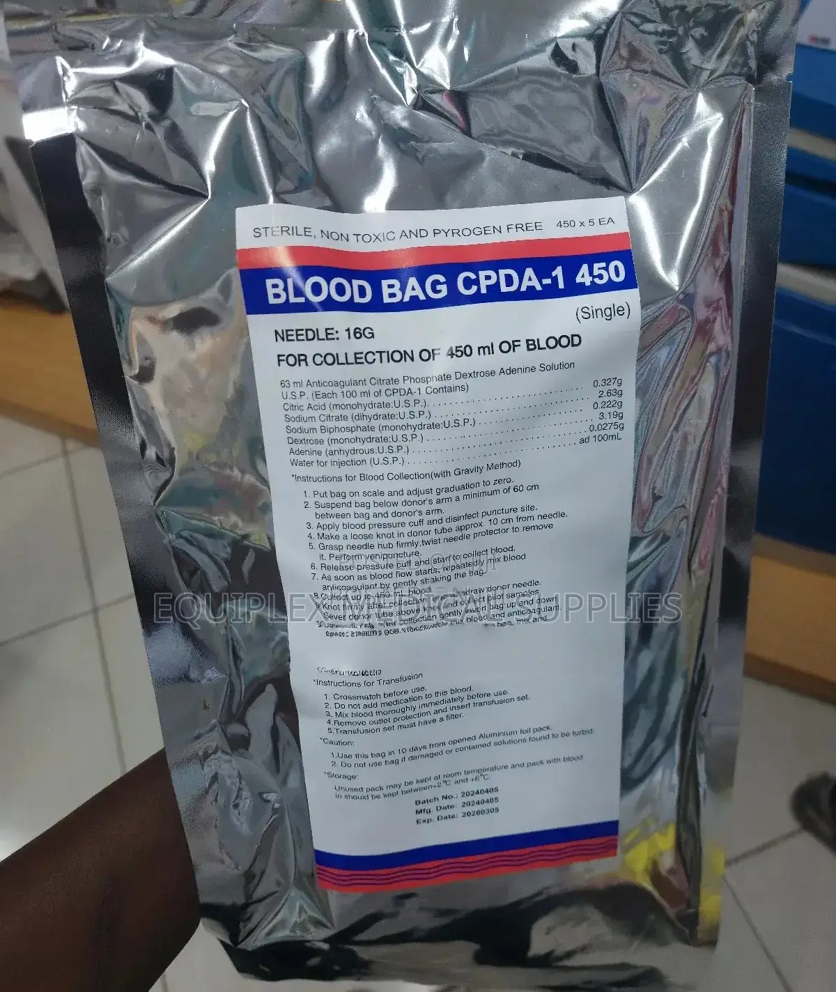 Blood Bag (Single 450ml) / Single Blood Bag