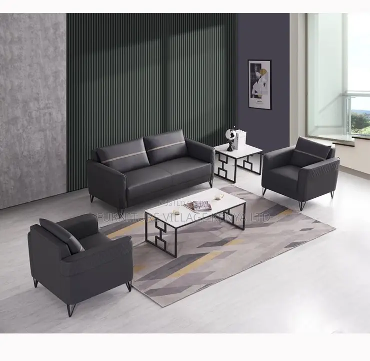 5-Seater Executive Leather Fabric Sofa