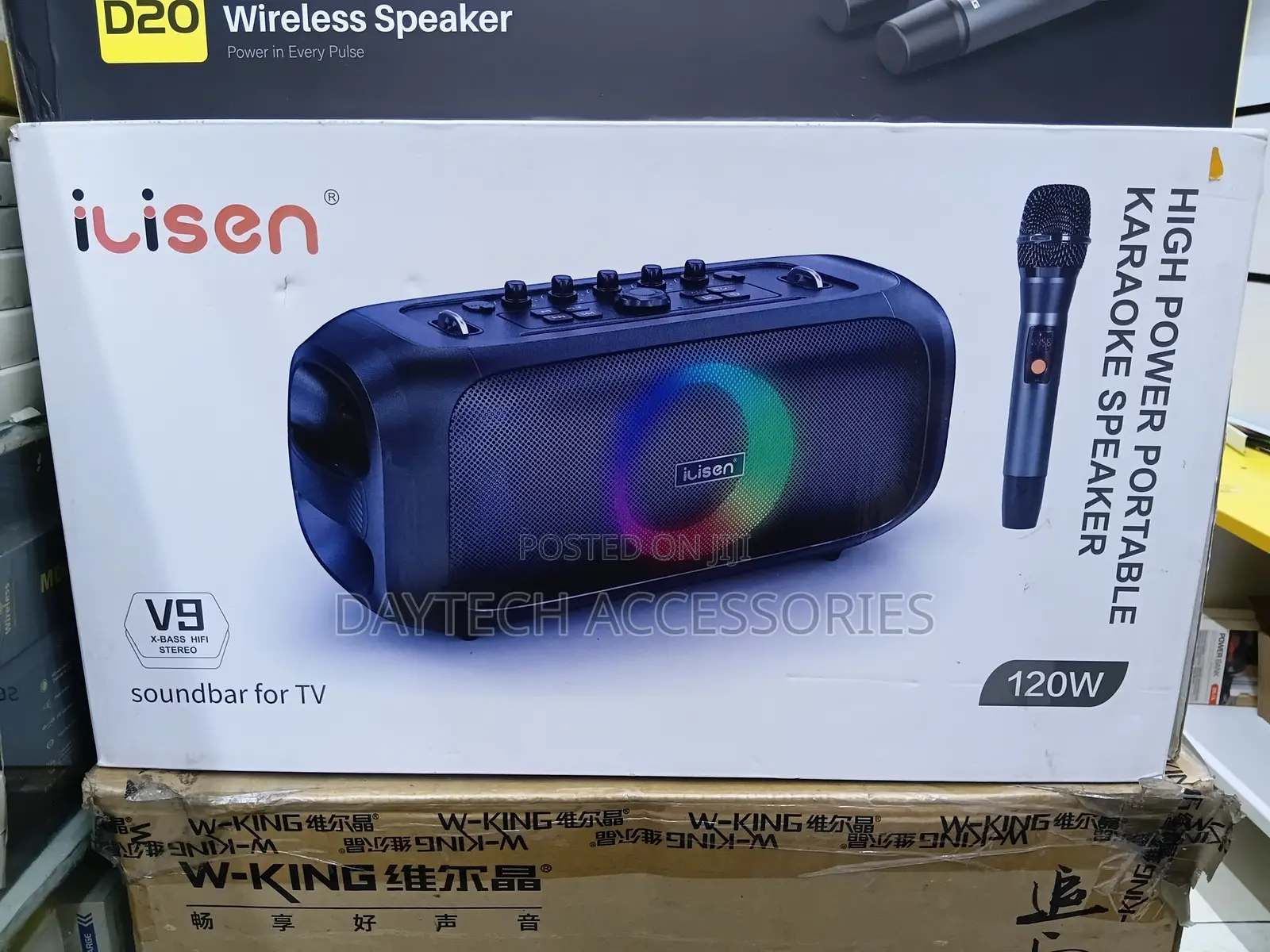 The Ilisen V9 Is a Portable Party and Karaoke Speaker 120w Sound.