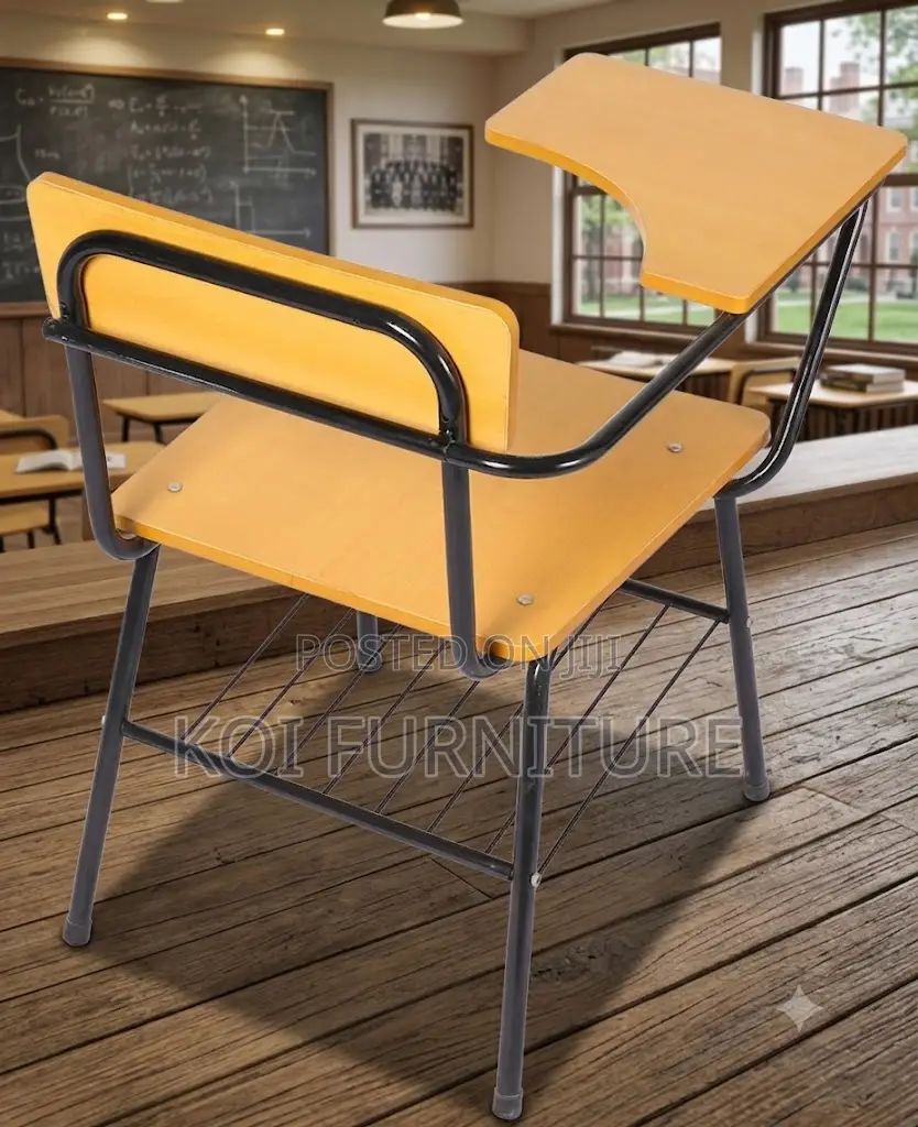 School Furniture; Wooden Desk With Writing Pad