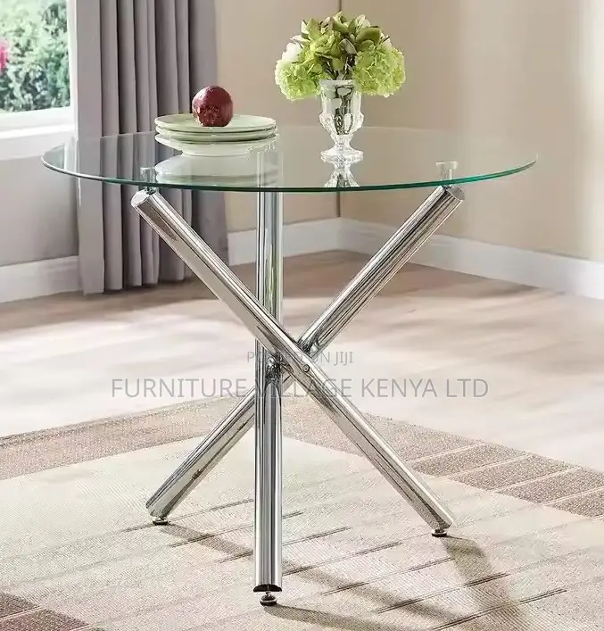 Round Nordic Glass Dining Table