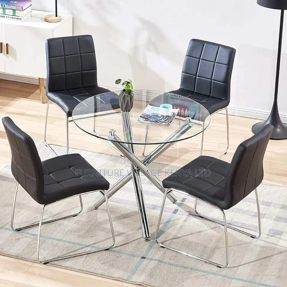 Round Nordic Glass Dining Table