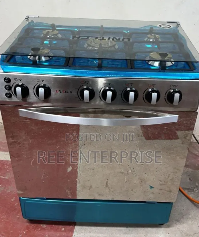 60*90 Unitech 5 Burner Freestanding Full Gas Cooker