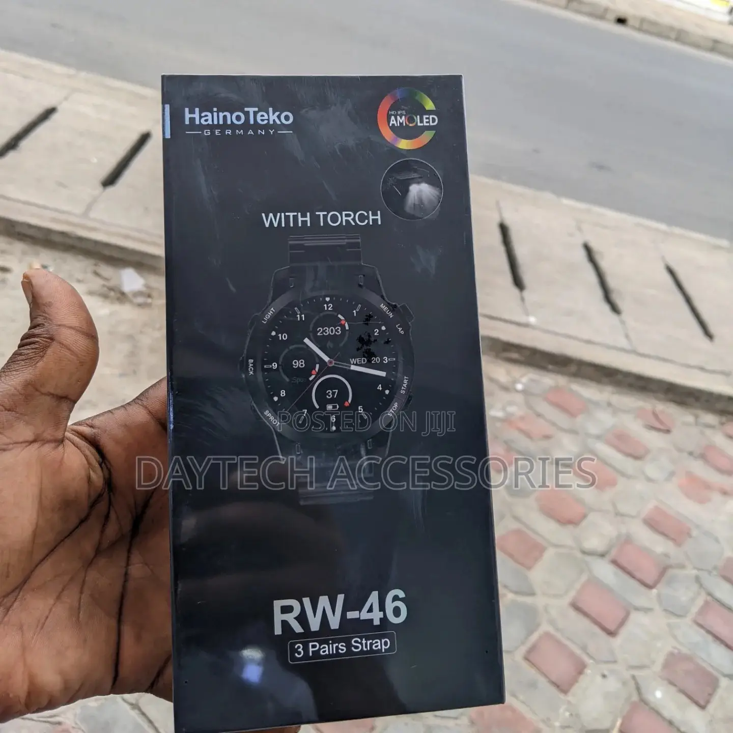 Haino Teko Germany Rw-46 Smart Watch With Torch Light 3 Straps.